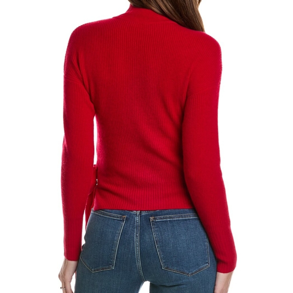 InCashmere Wrap Sweater In Red - Picture 2 of 3